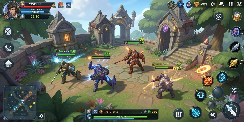 Tampilan gameplay menarik dalam 555F yang menampilkan strategi SLG.