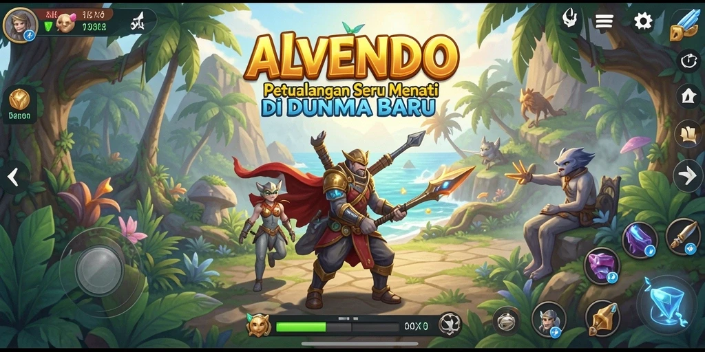 Tangkapan layar ALVENDO menampilkan gameplay penuh aksi dan eksplorasi.
