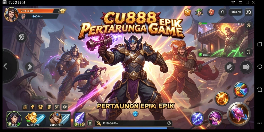Tampilan gameplay pertarungan seru di CU888 dengan karakter yang kuat.