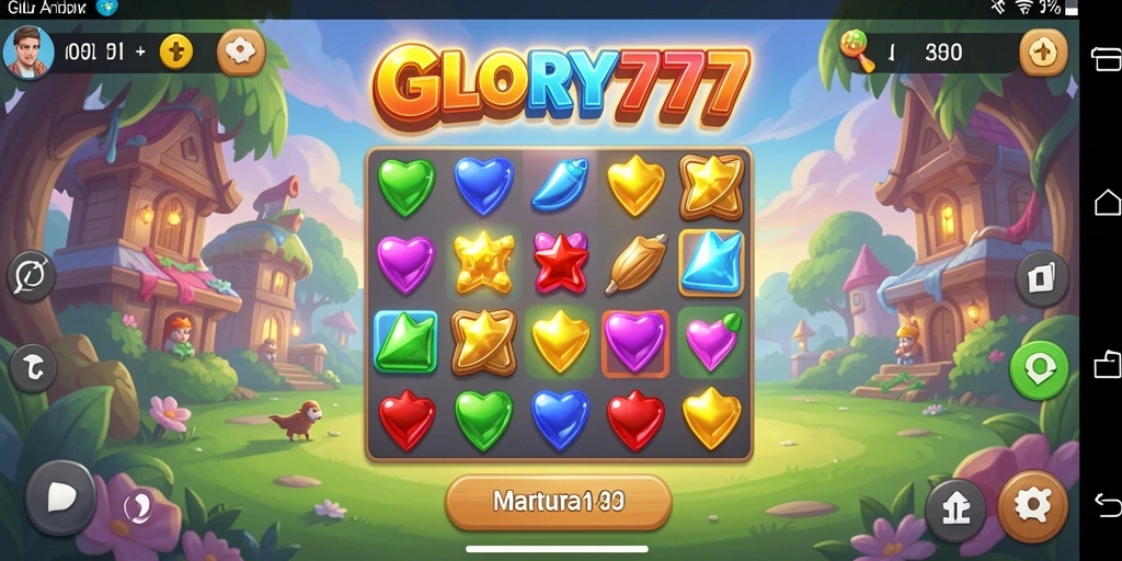 Tampilan gameplay <strong>GLORY777</strong> yang penuh warna dan menantang.