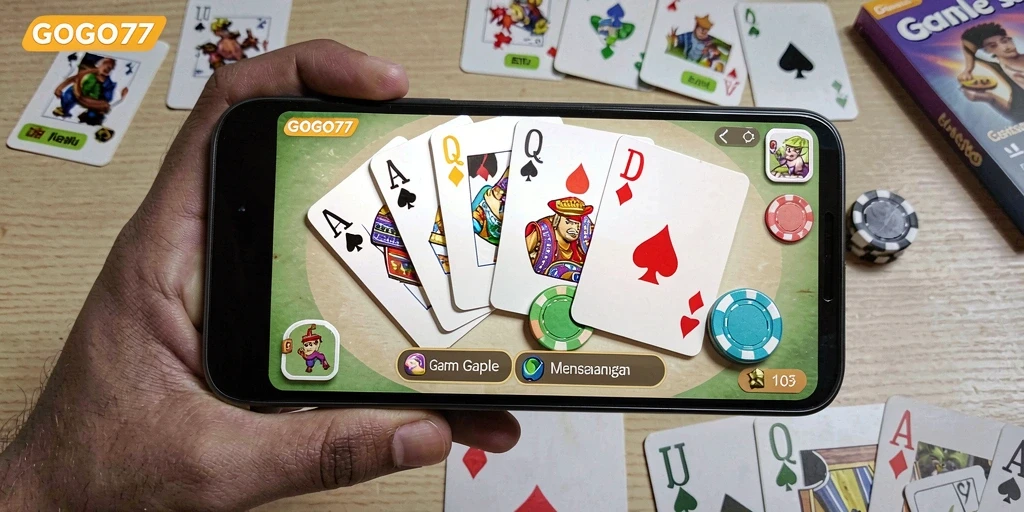 Tampilan gameplay Gaple yang seru dan interaktif.