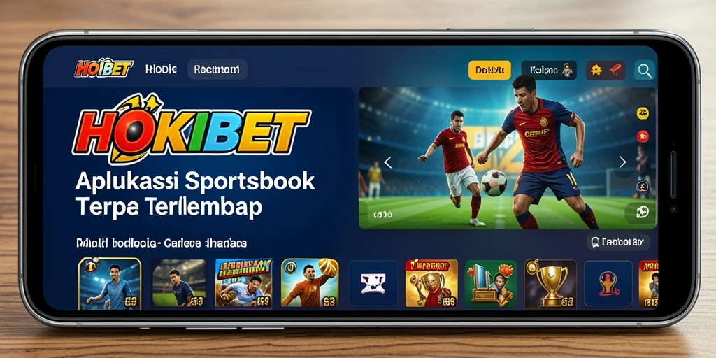 Screenshot tampilan utama HOKIBET dengan fitur taruhan olahraga.