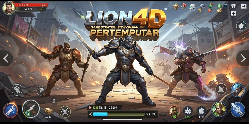 Tampilan gameplay LION4D dengan strategi seru dan pertempuran mendebarkan.