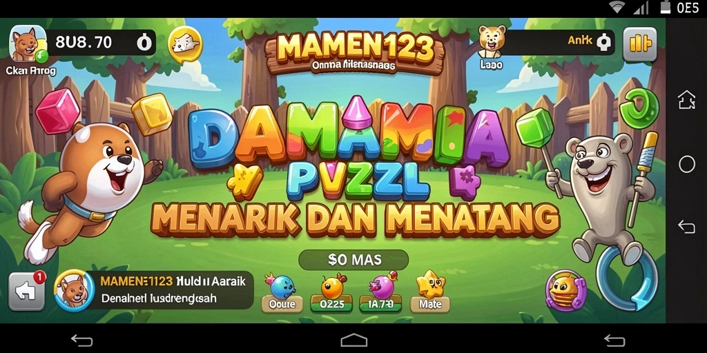 Screenshot menampilkan gameplay seru dalam MAMEN123, dengan teka-teki yang menantang.