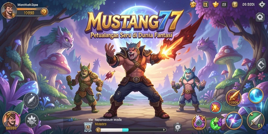Tangkapan layar gameplay yang menggambarkan petualangan mendebarkan di MUSTANG77.