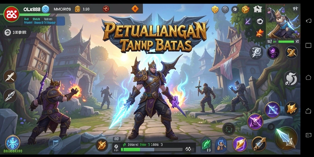 Tangkapan layar mengungkapkan aksi seru dalam permainan MMORPG OLX888.
