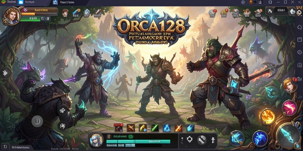 Tampilan gameplay ORCA128 yang menarik dan interaktif dalam dunia MMORPG.