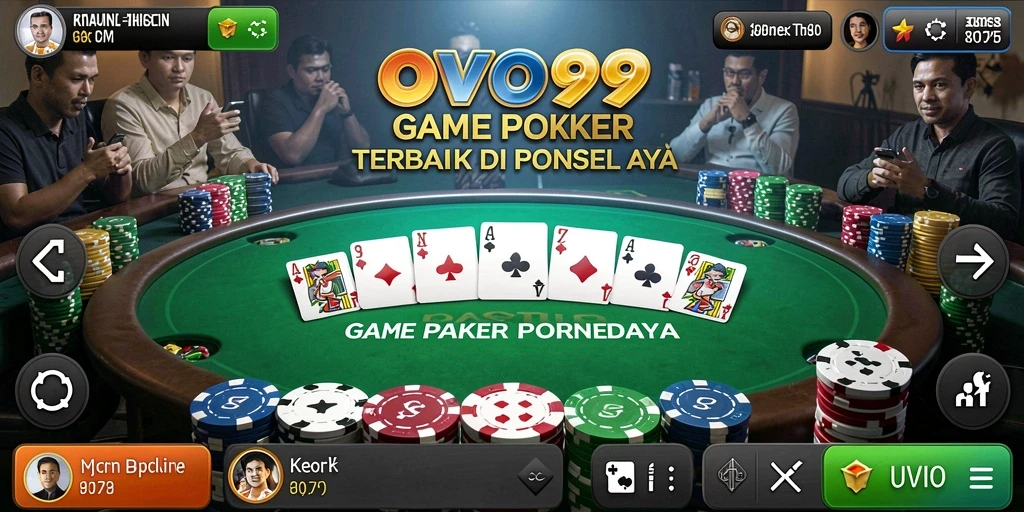 Screenshot gameplay OVO99 menampilkan aksi seru permainan Poker.