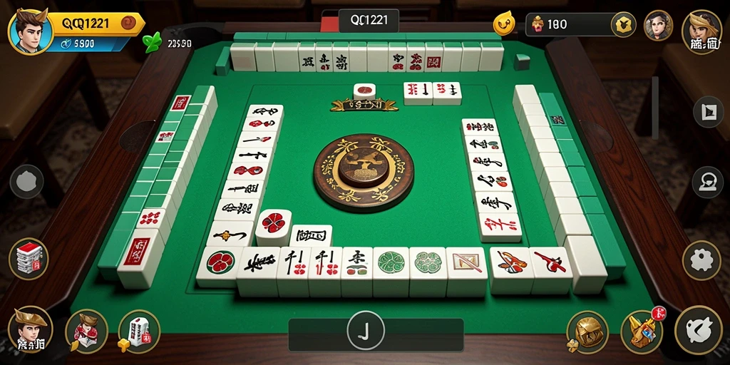 Screenshot gameplay QQ1221 menunjukkan keseruan bermain Mahjong.