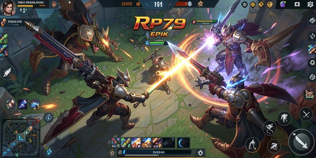 Screenshot dari gameplay MOBA RP79 yang mendebarkan.