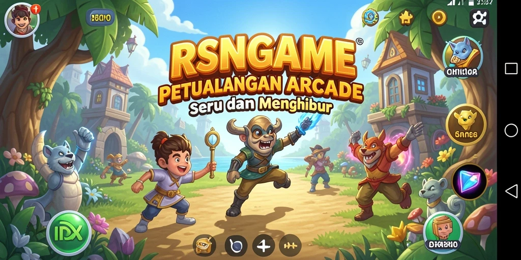 Tampilan gameplay RSNGAME yang seru dan menantang di level arcade.