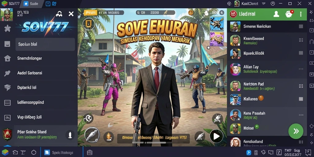 Tampilan gameplay SOV777 dengan simulasi kehidupan yang mendetail.