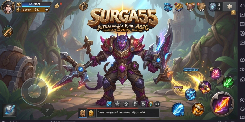 Tampilan gameplay SURGA55 yang mendebarkan dalam dunia ARPG.